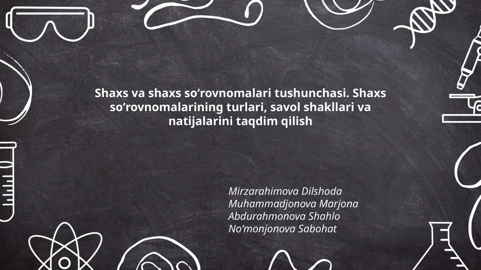 Shaxs va shaxs soʻrovnomalari tushunchasi 1