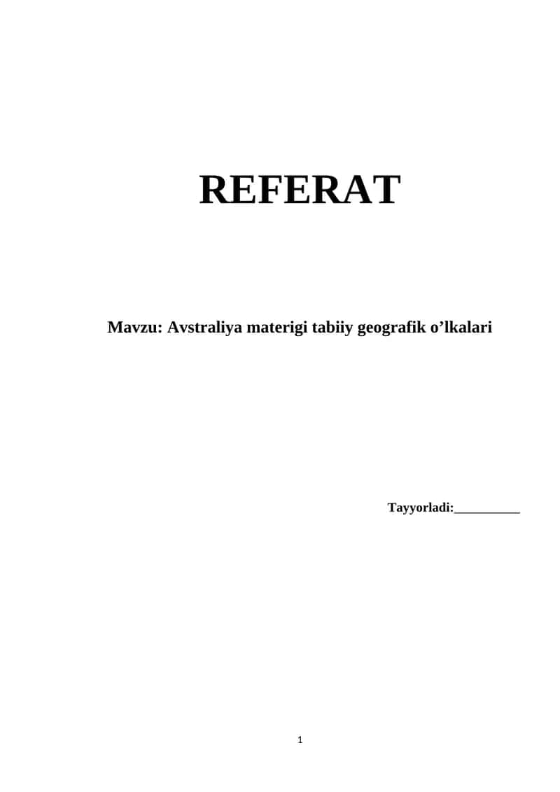 Avstraliya materigi tabiiy geografik o’lkalari 1
