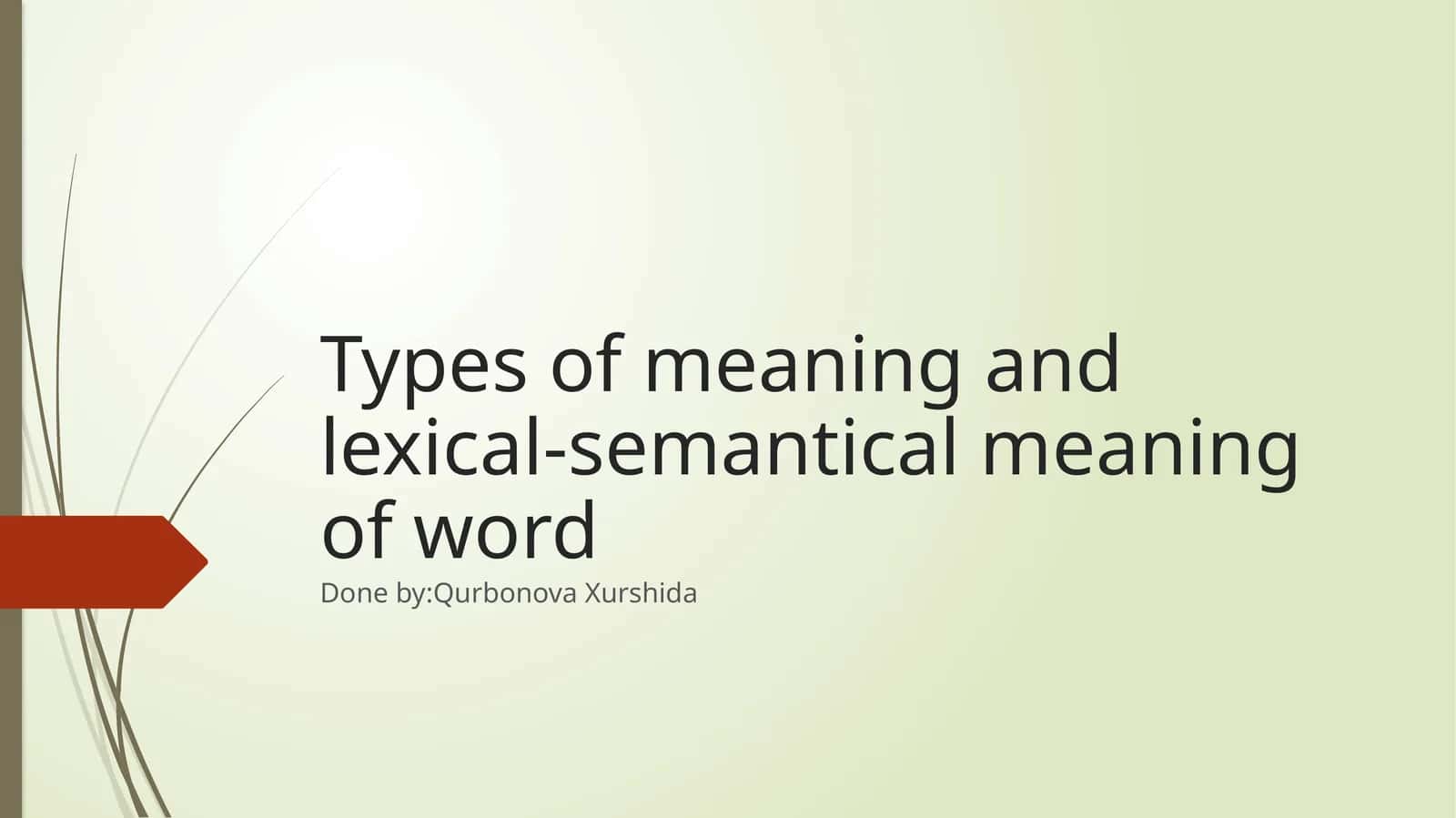 Types of meaning and lexical-semantical meaning of word 1