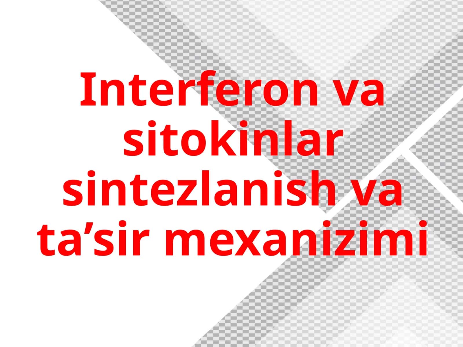 Interferon va sitokinlar sintezlanish va ta'sir mexanizimi 1