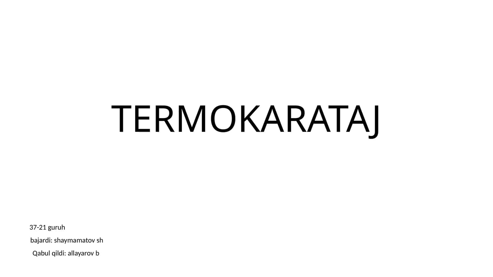 TERMOKARATAJ 1