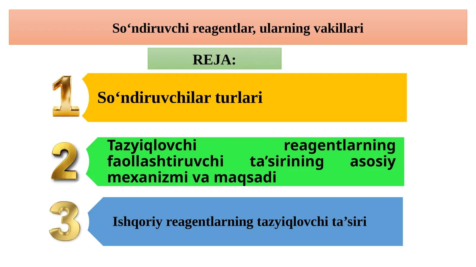 So‘ndiruvchi reagentlar, ularning vakillari 1