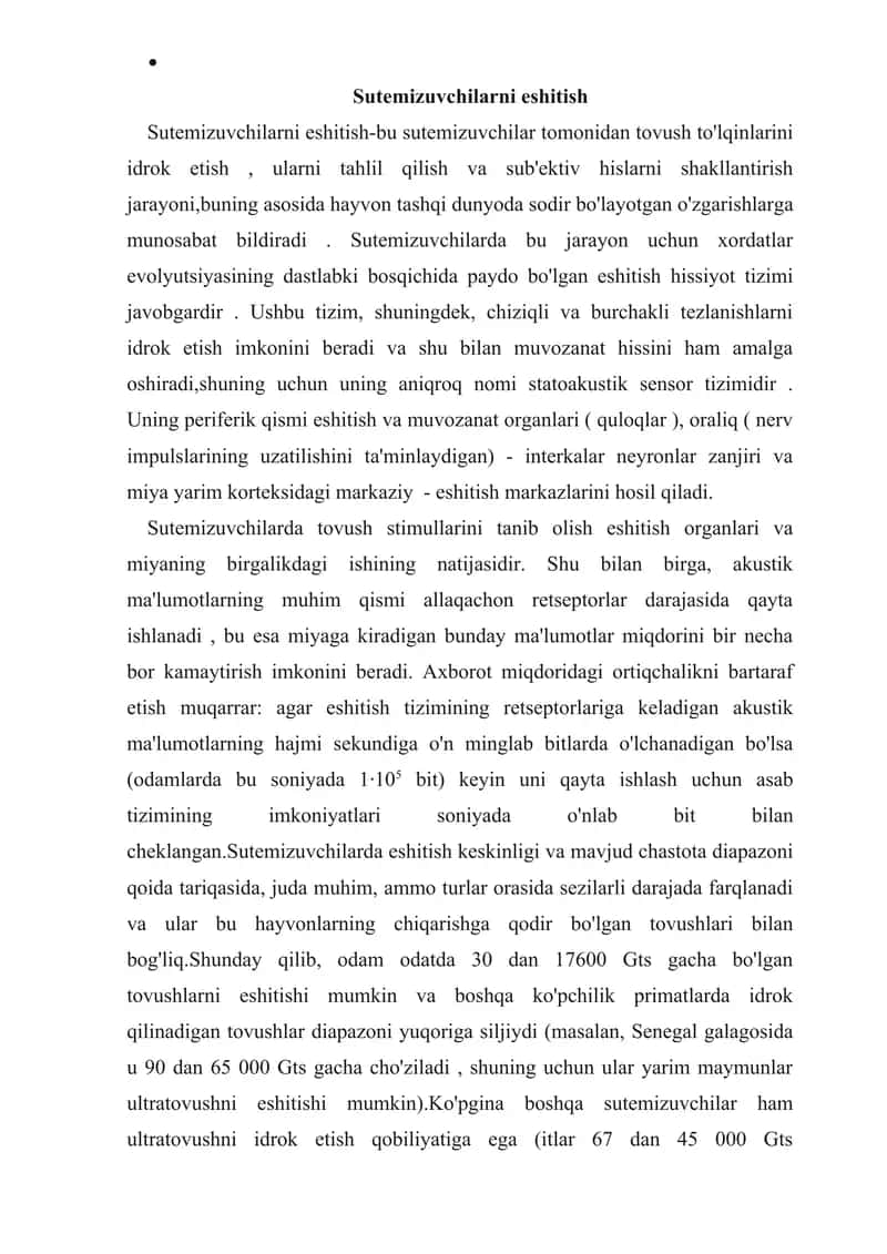 Sutemizuvchilarni eshitish 1