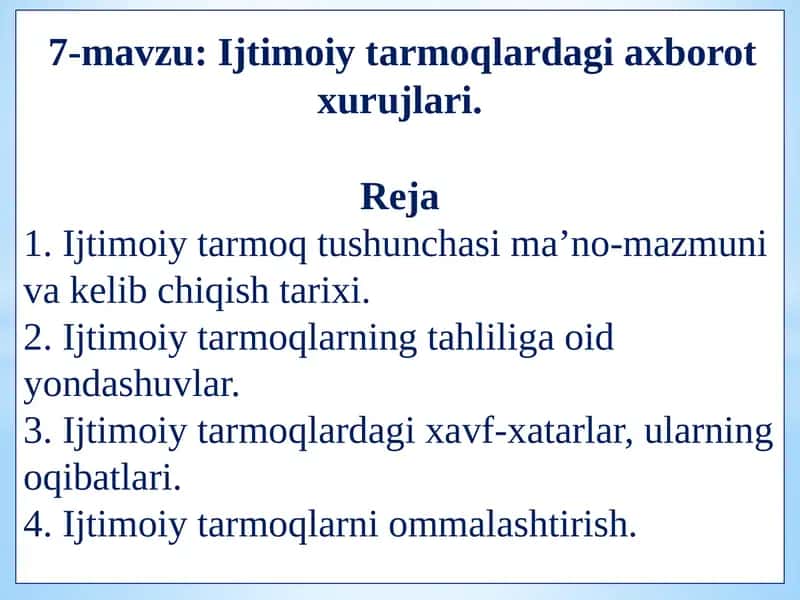 Ijtimoiy tarmoqlardagi axborot xurujlari 1