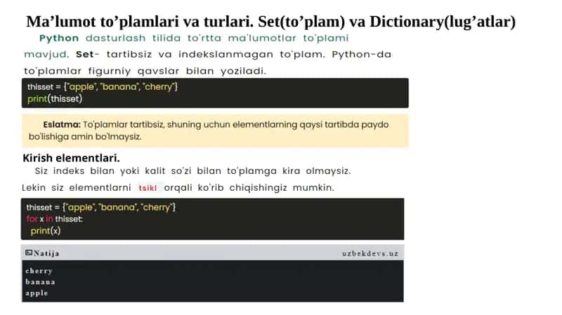 Ma’lumotto’plam va lug'atlar 1