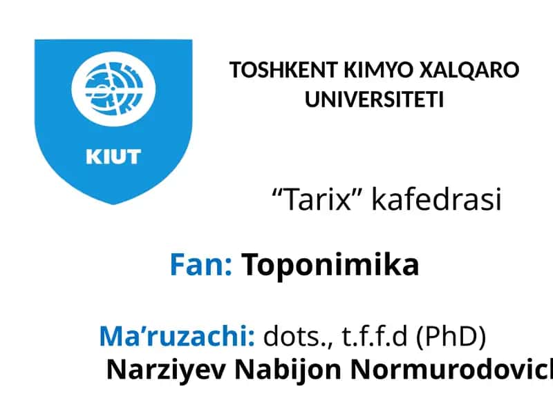Tarixiy Toponimika 1