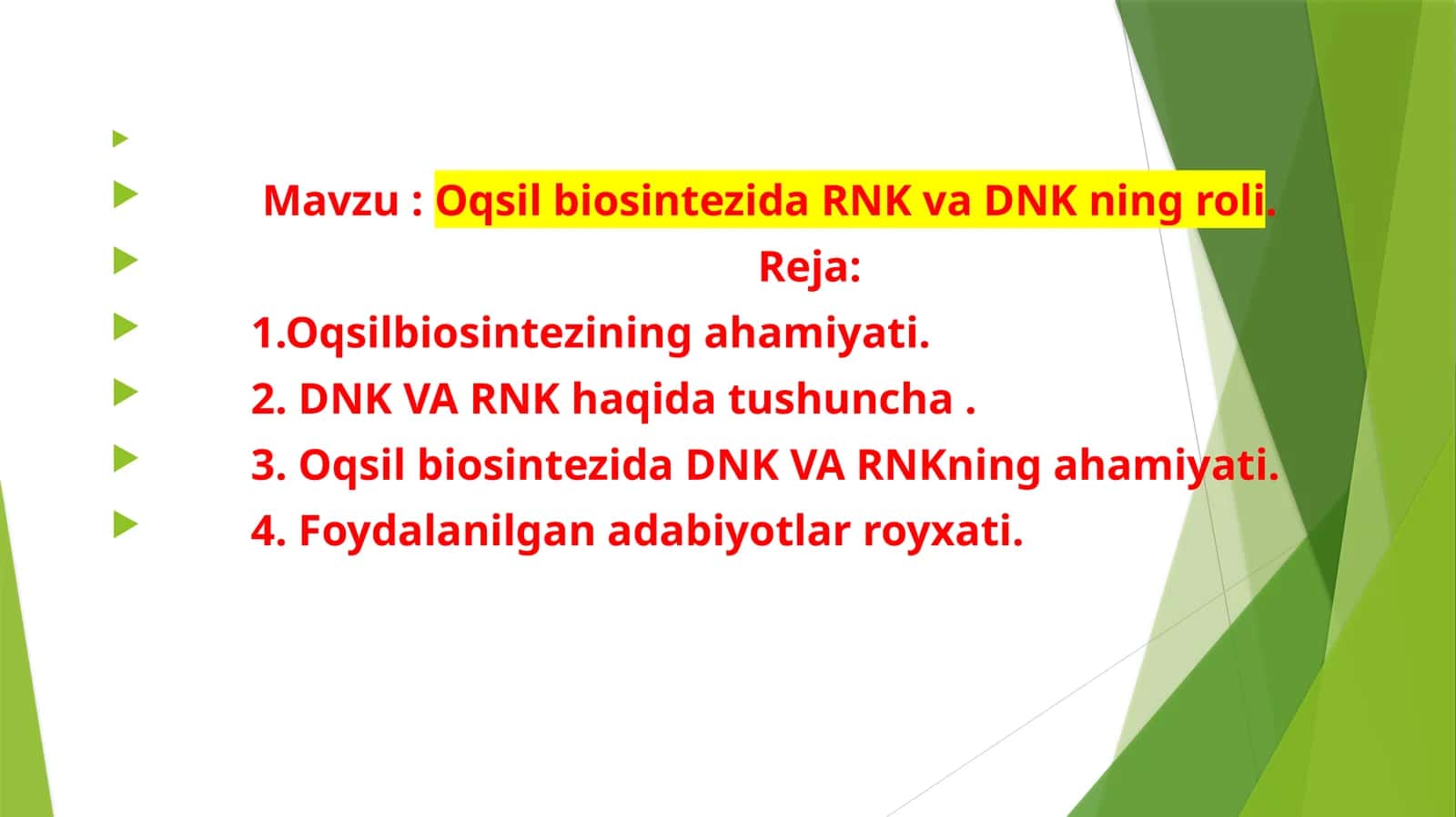 Oqsilbiosintezida RNK va DNK ning roli 1