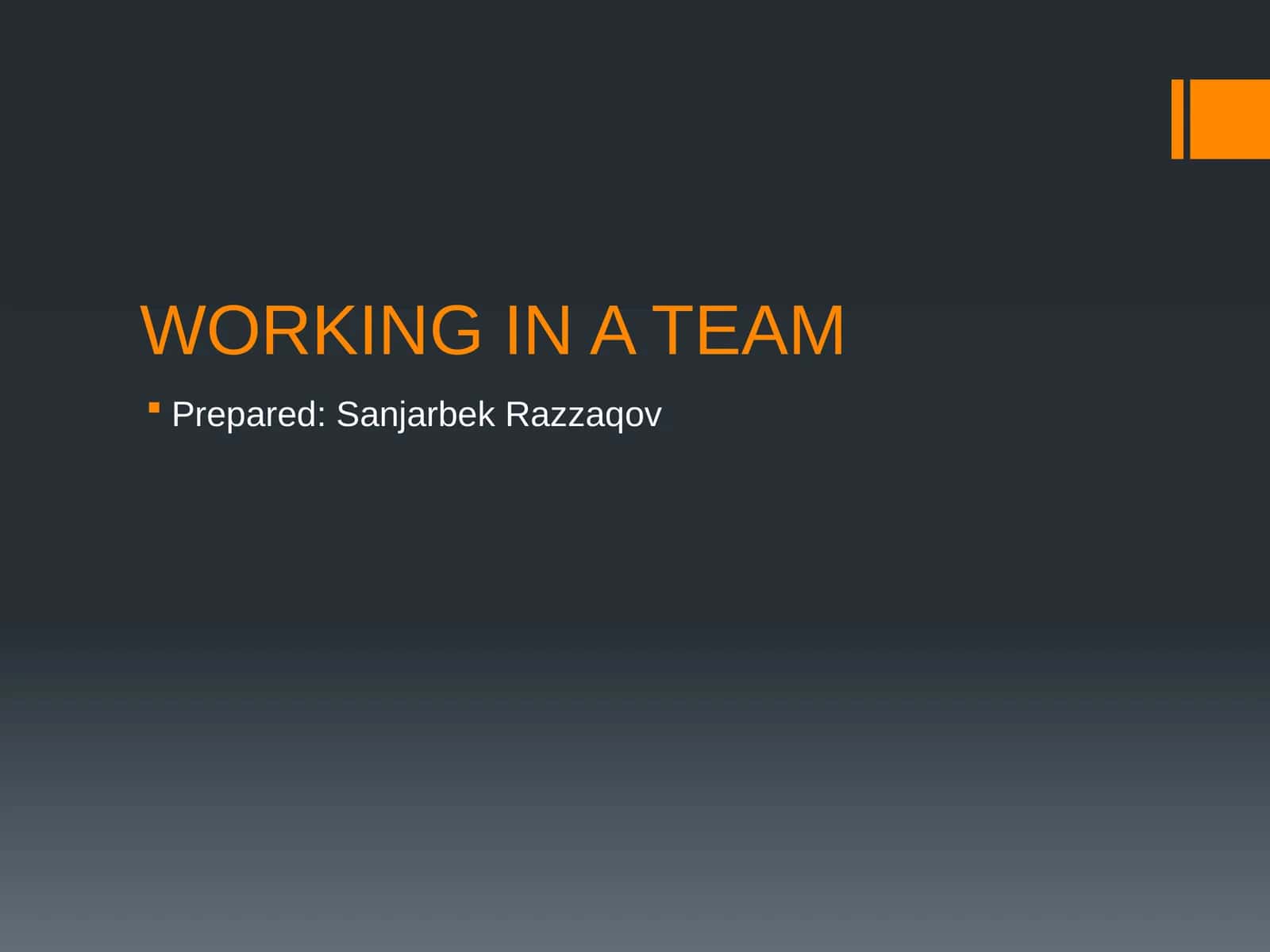 Working in a team 1