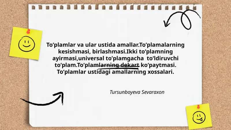 Toʻplamlar va ular ustida amallar 1