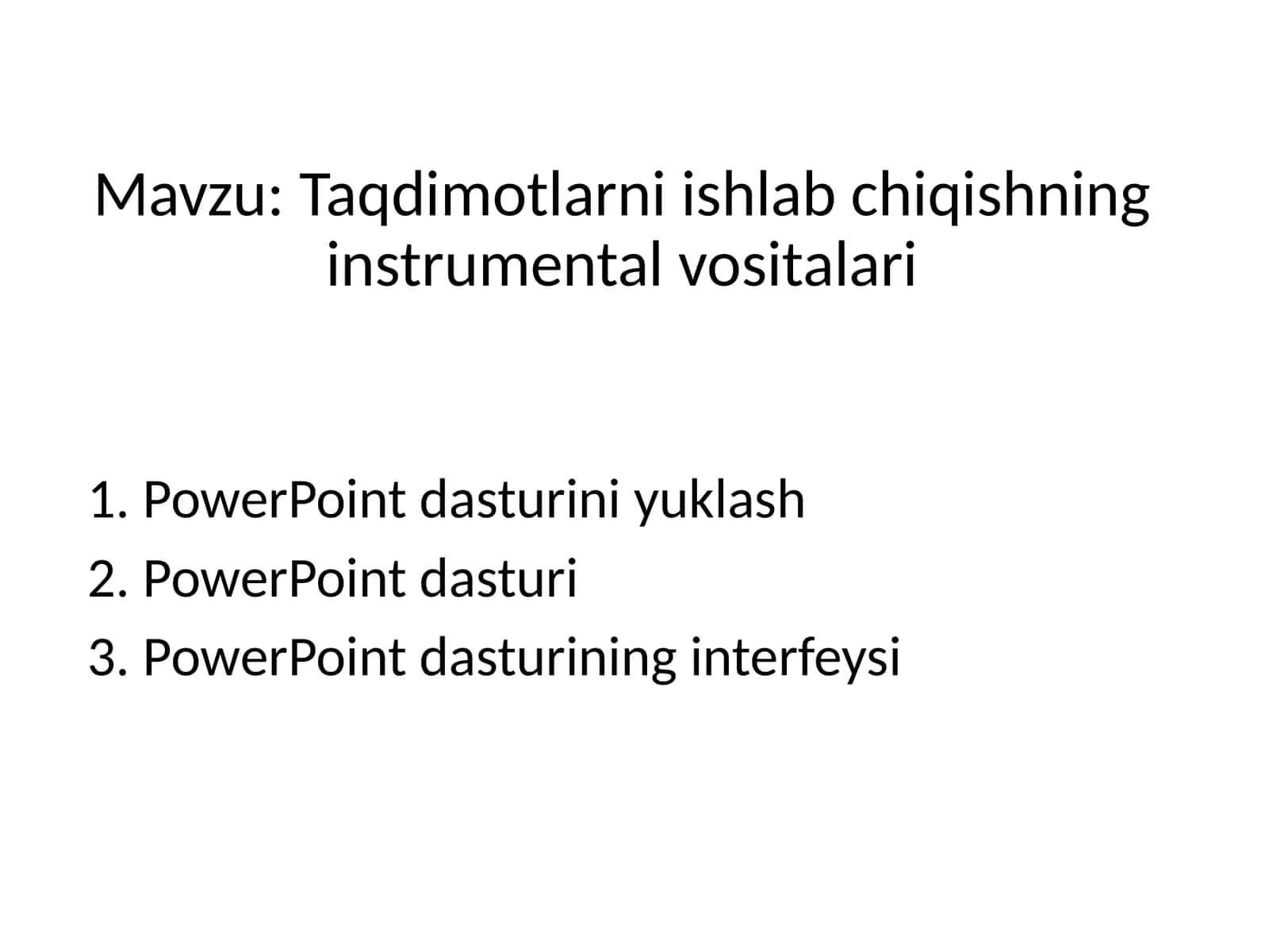 PowerPoint dasturi 1
