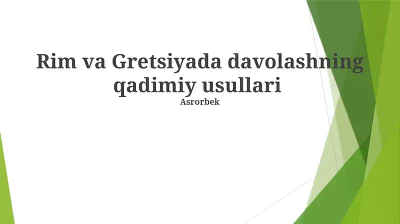Qadimgi Yunon tibbiyoti: Asoslari va Peshqadamlar 1