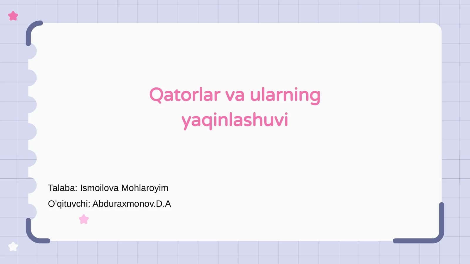 Qatorlar va ularning yaqinlashuvi 1