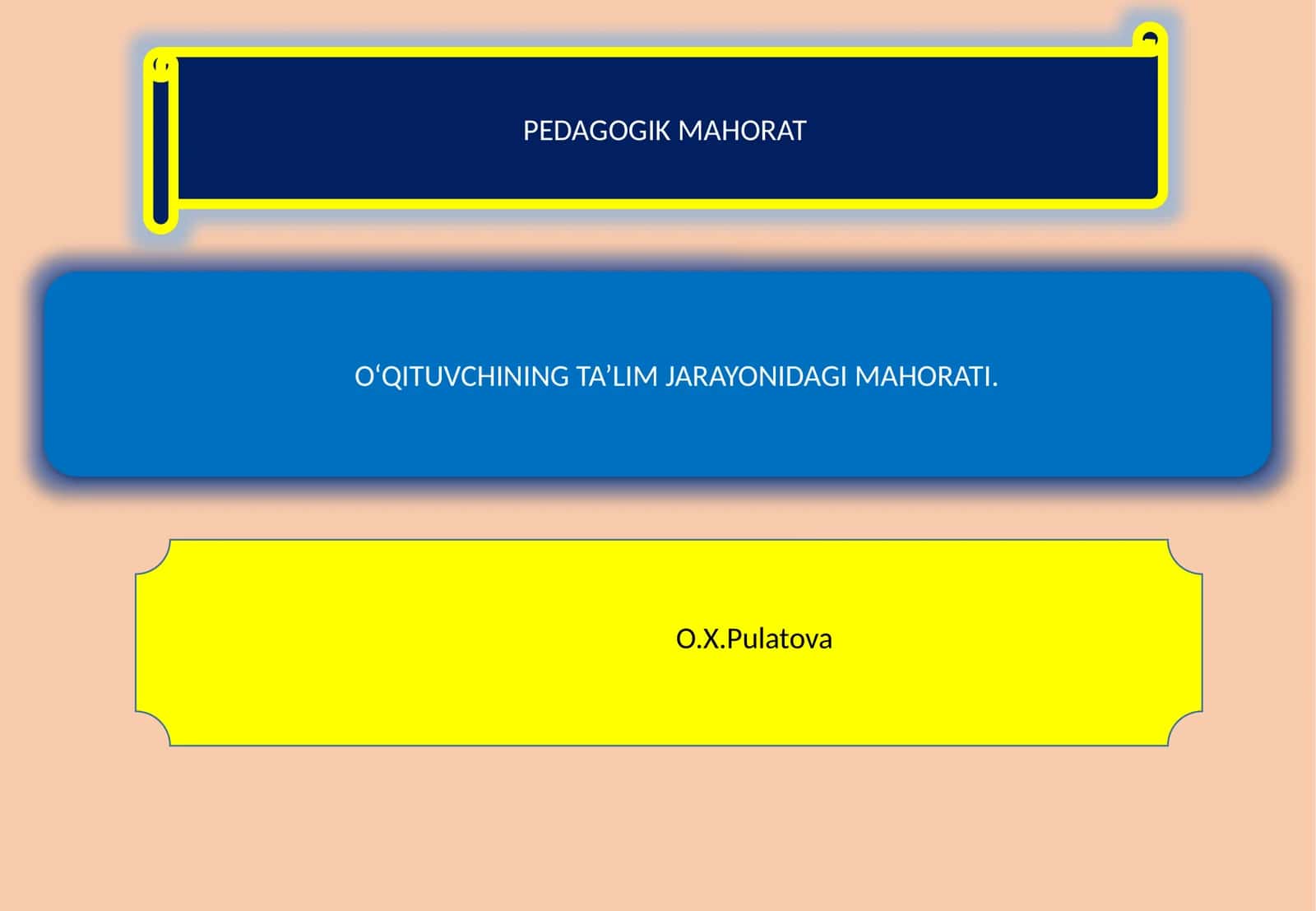O‘QITUVCHINING TA’LIM JARAYONIDAGI MAHORATI. PEDAGOGIK MAHORAT 1