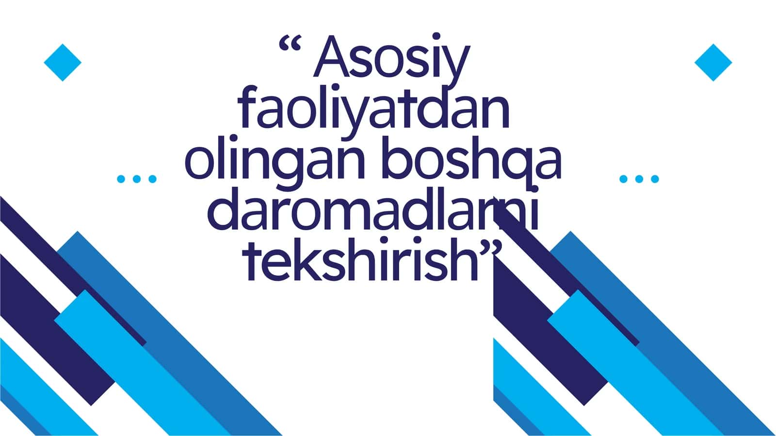 Аsоsiу fаоliуаtdаn оlingаn bоshqа dаrоmаdlаrni tekshirish 1