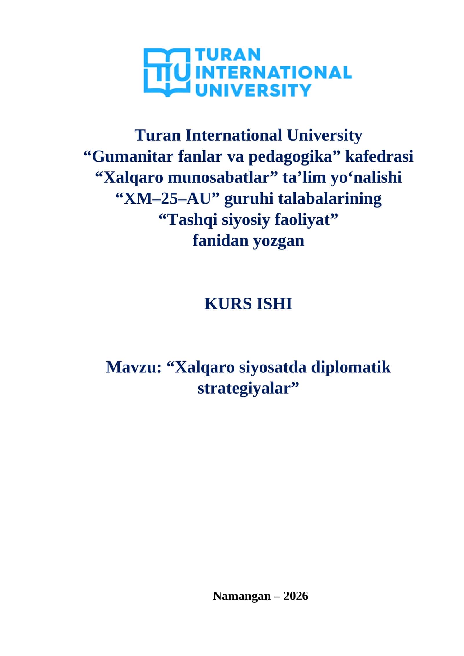 Xalqaro siyosatda diplomatik strategiyalar 1