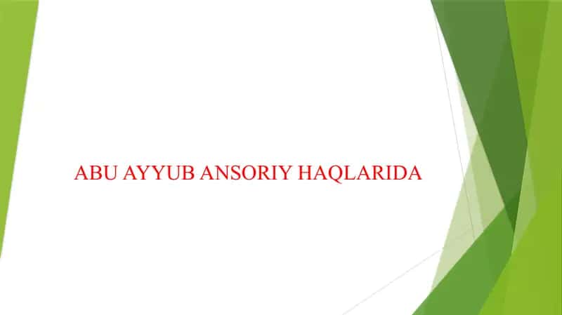 ABU AYYUB ANSORIY HAQLARIDA 1