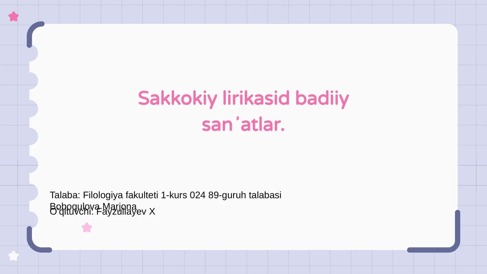 Sakkokiy lirikasi 1