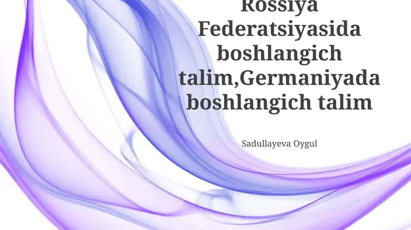 Rossiya Federatsiyasida boshlangich talim 1