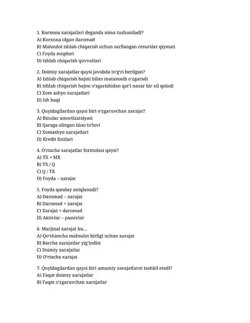 Xarajatlar va daromad
