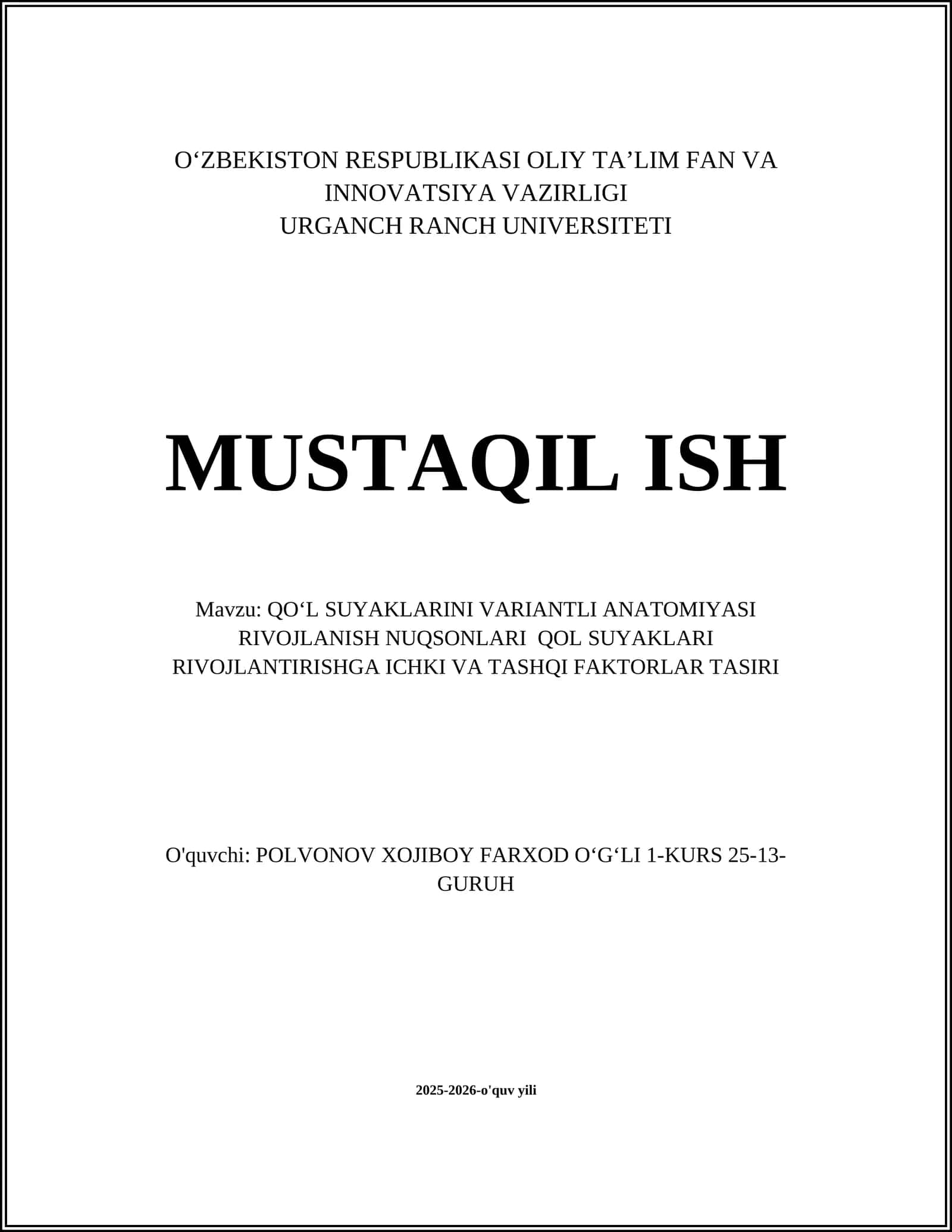 Qoʻl suyaklarini variantli anatomiyasi 1