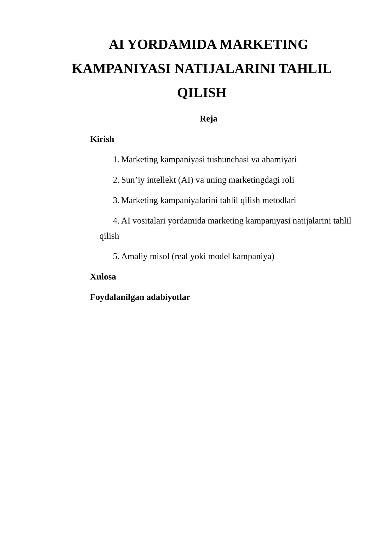 AI YORDAMIDA MARKETING KAMPANIYASI NATIJALARINI TAHLIL QILISH 1