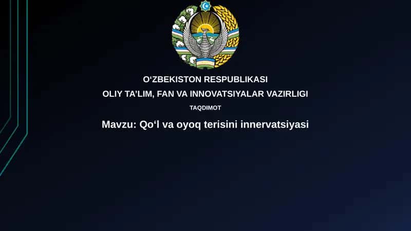 Qoʻl va oyoq terisini innervatsiyasi 1