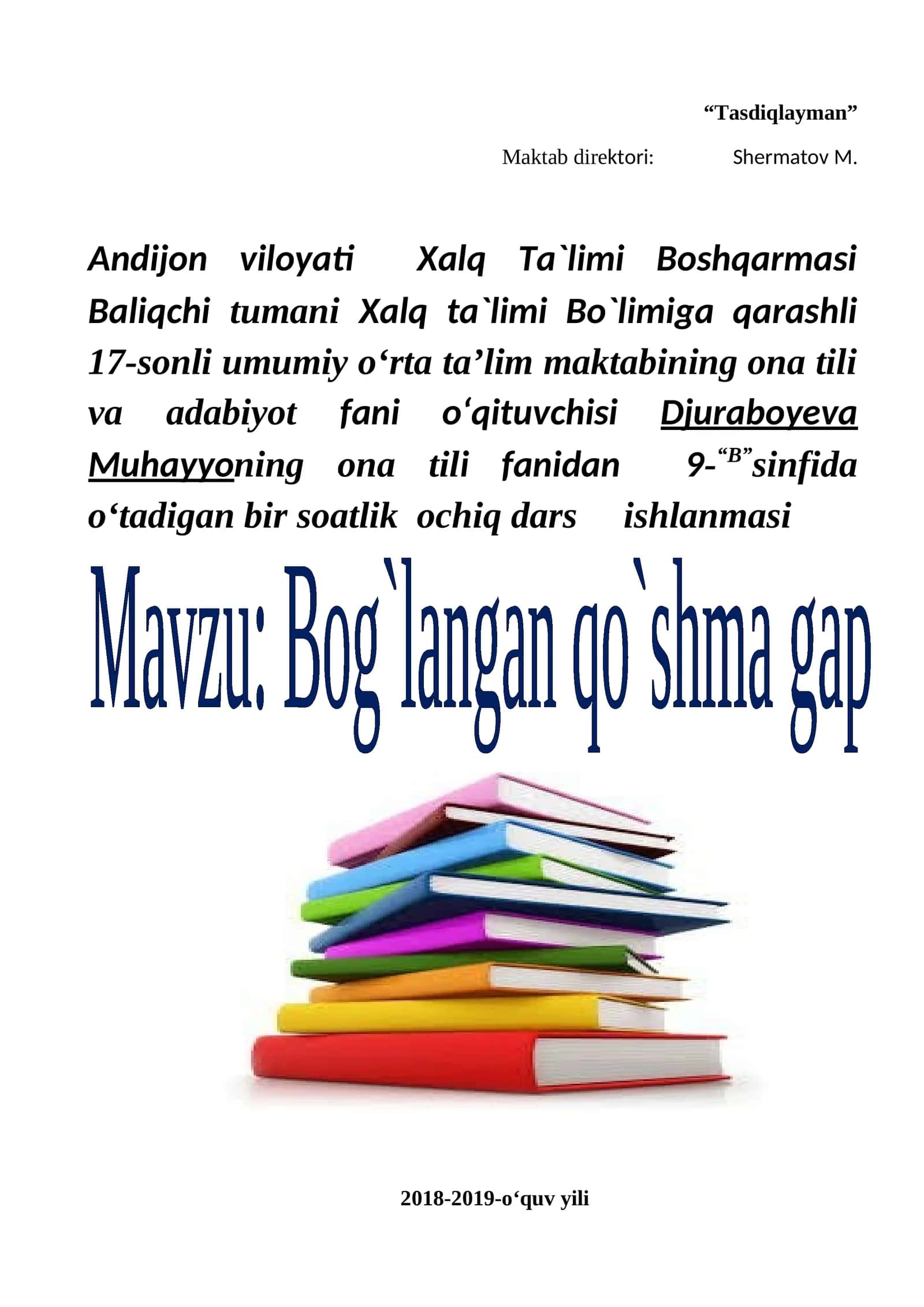 Bog`langan qo`shma gap 1