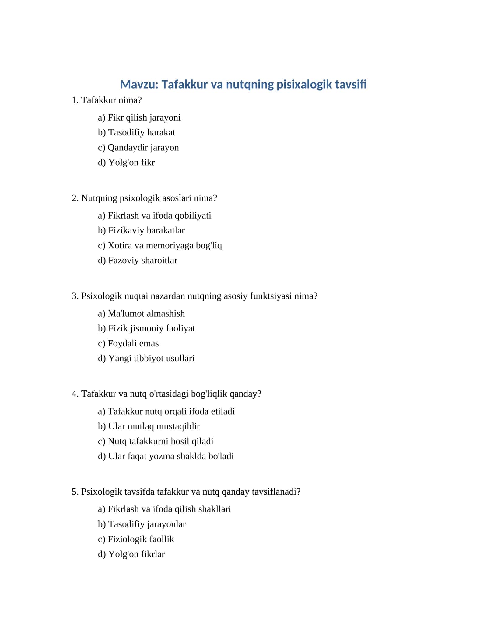 Tafakkur va nutqning pisixalogik tavsifi 1