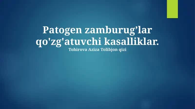 Zamburug’lar qo'zg'atuvchi kasalliklar 1