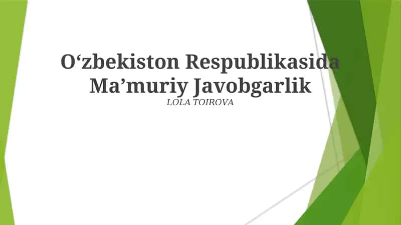 Ma'muriy Javobgarlik 1
