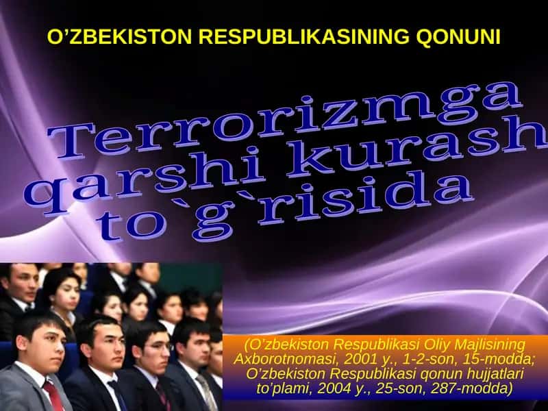 Terrorizmga qarshi kurash to`g`risida UMUMIY QOIDALAR 1