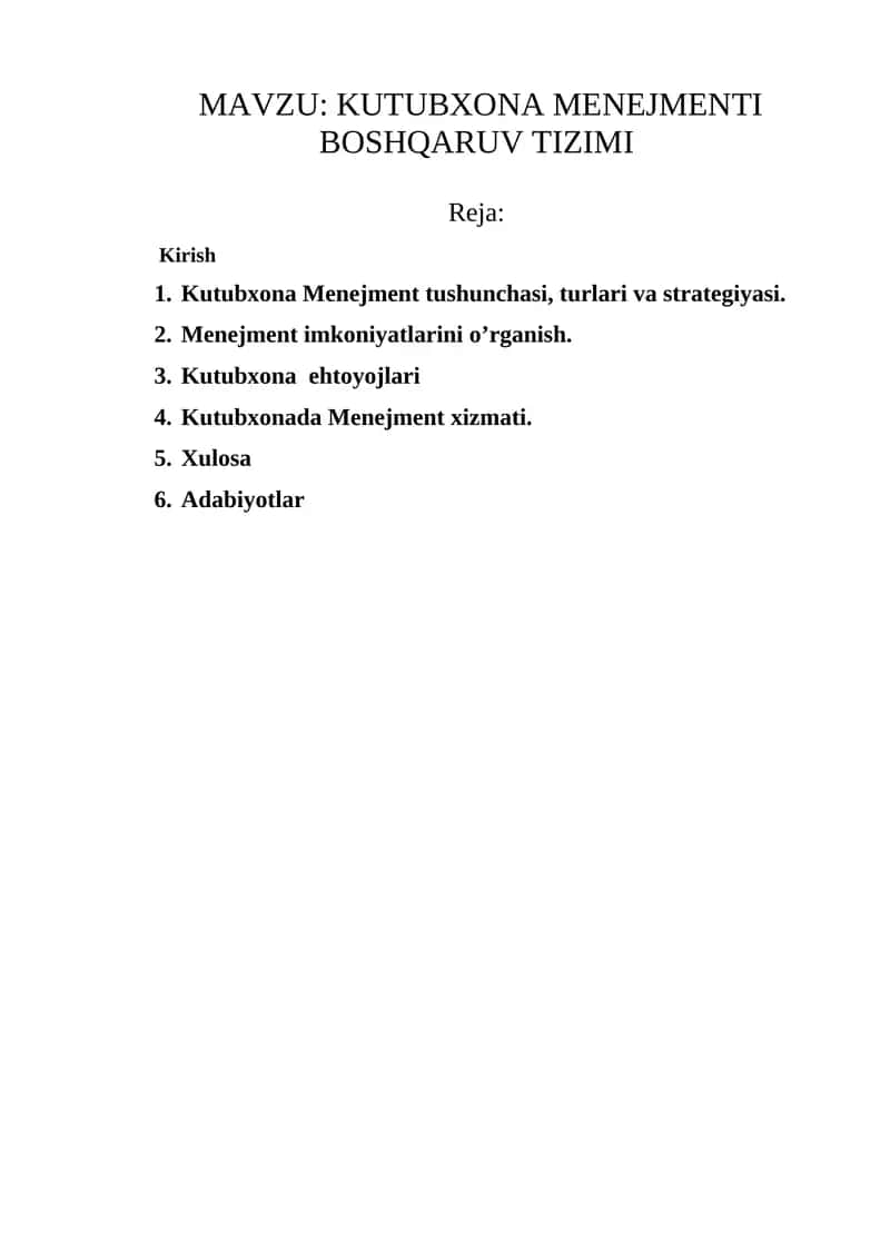 Kutubxona Menejmenti Boshqaruv Tizimi 1