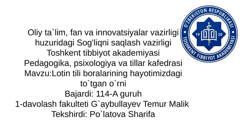 Lotin tili iboralarining hayotimizda tutgan o’rni 1