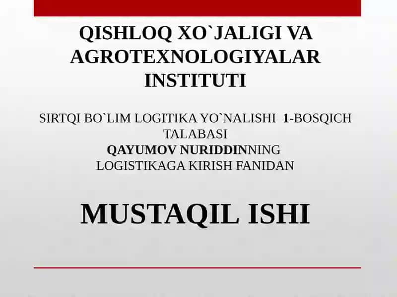 LOGISTIKA KONSEPSIYASI EVOLUTSIYASI