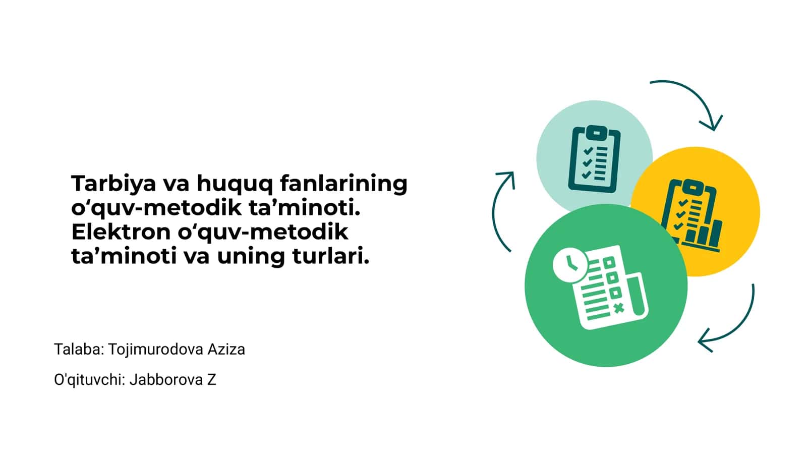 Tarbiya va huquq fanlarining o‘quv-metodik ta’minoti 1