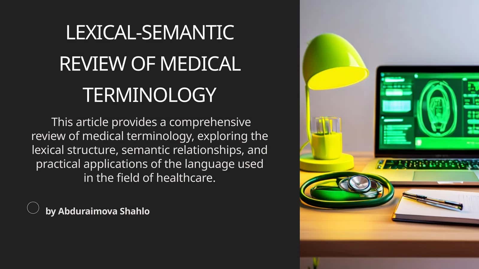 LEXICAL-SEMANTIC REVIEW OF MEDICAL TERMINOLOGY 1