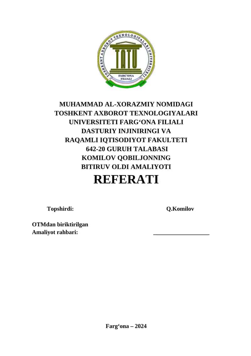 BITIRUV OLDI AMALIYOTI REFERATI 1