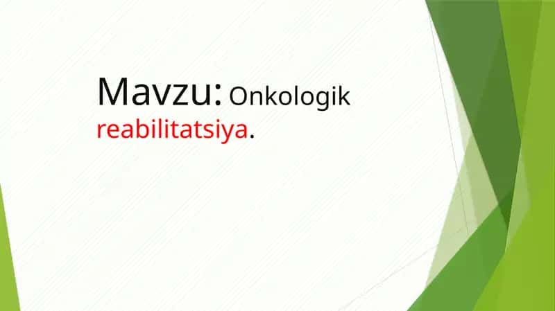 Onkologik reabilitatsiya 1