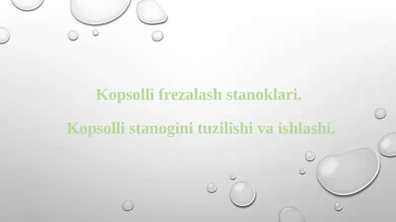 Kopsolli frezalash stanoklari 1