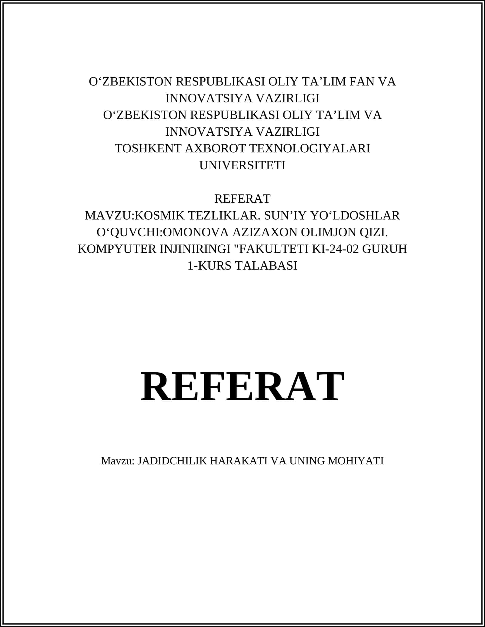 JADIDCHILIK HARAKATI VA UNING MOHIYATI 1