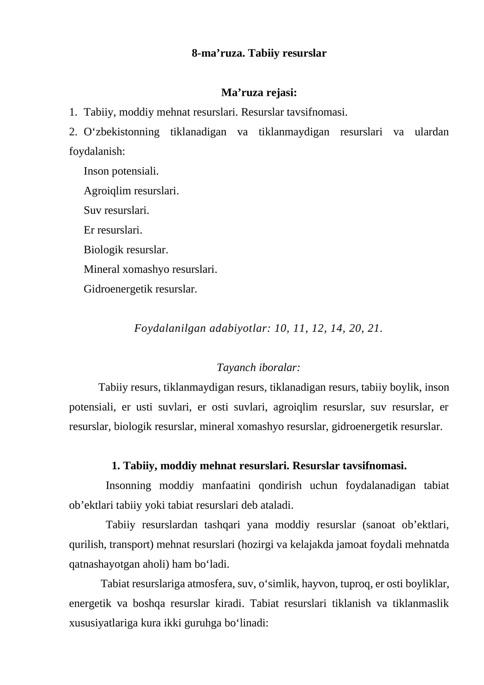Tabiiy resurslar 1