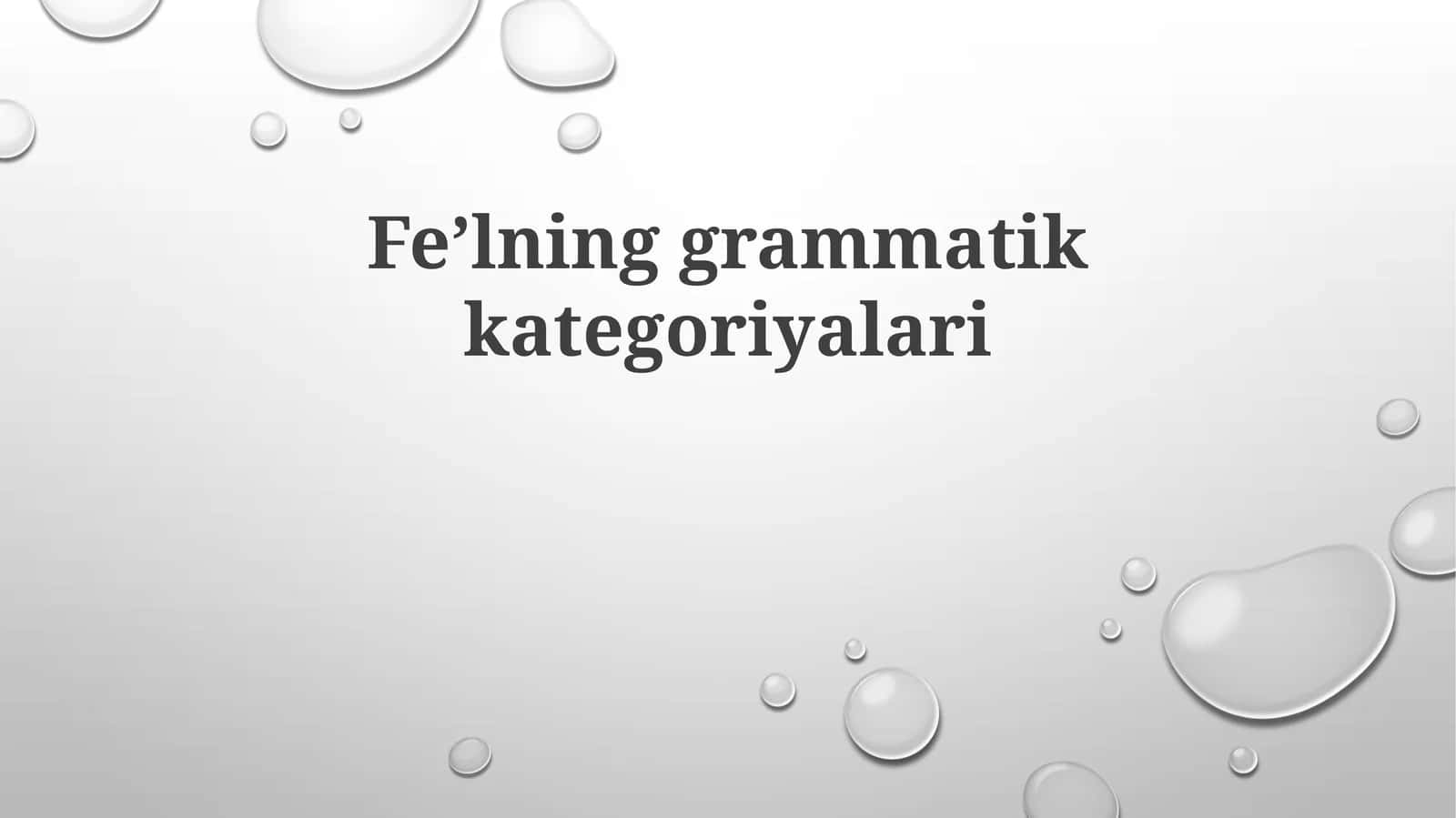 Feʼlning grammatik kategoriyalari 1