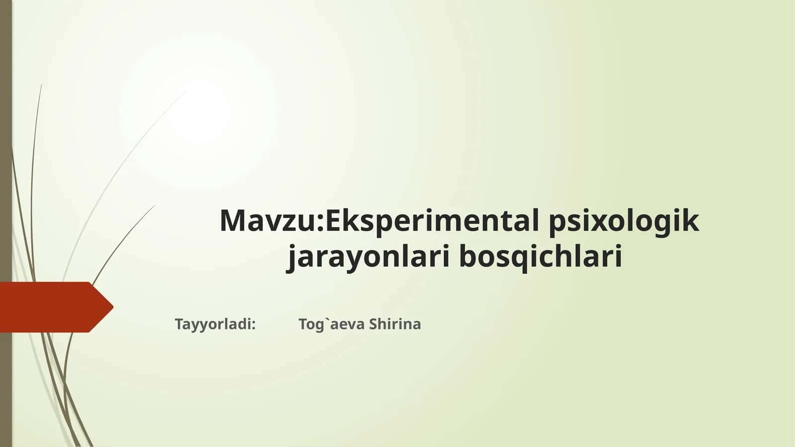 Eksperimentalpsixologik jarayonlari bosqichlari 1