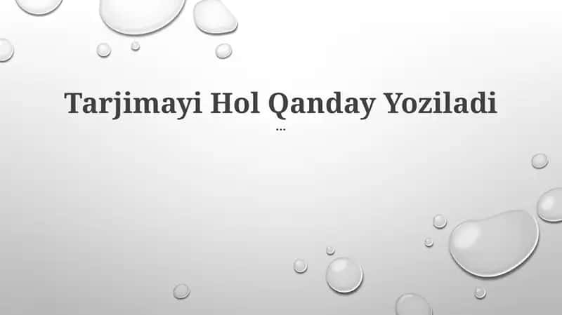 Tarjimayi Hol Qanday Yoziladi 1