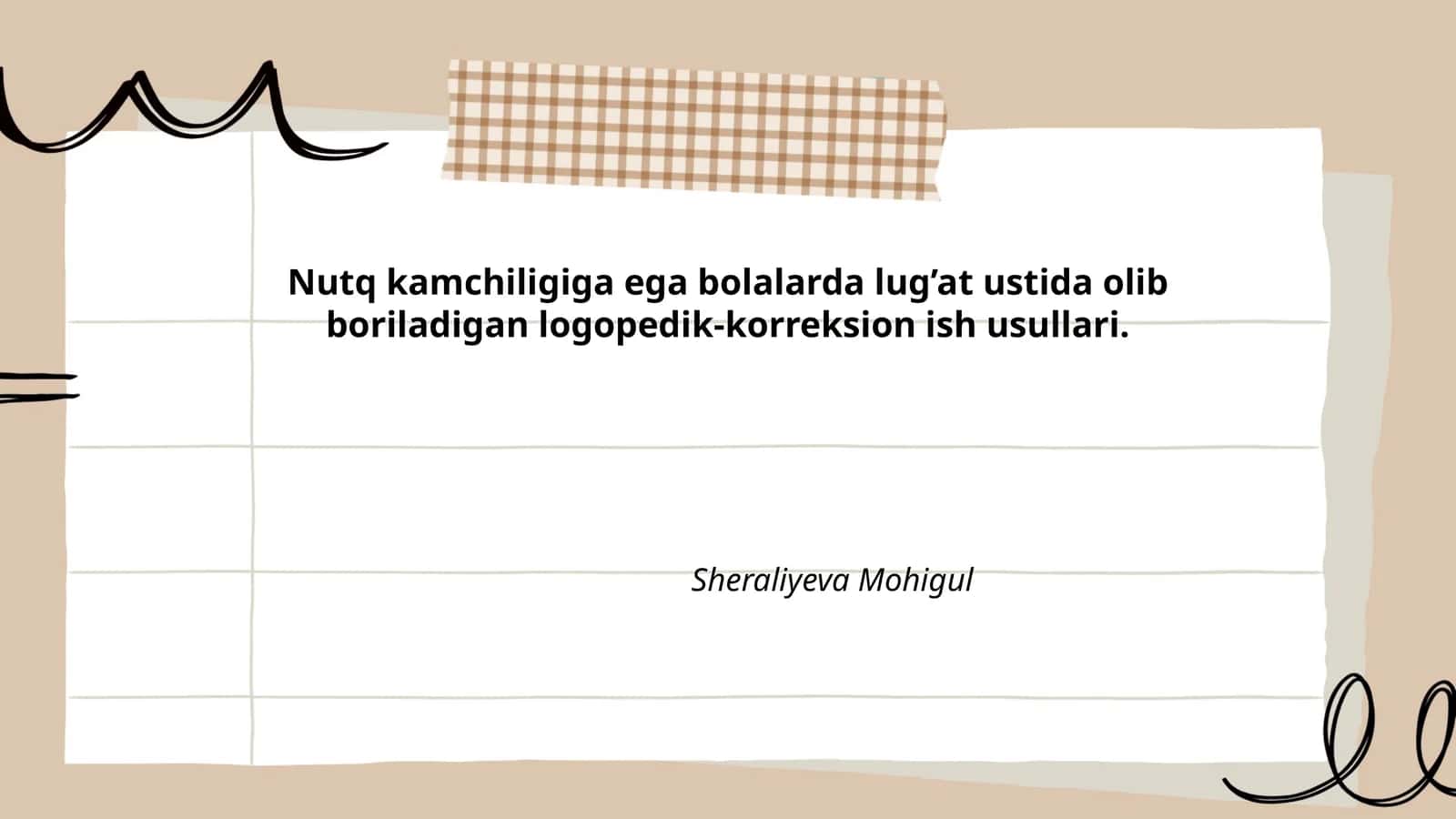 Nutq kamchiligiga ega bolalarda lug’at ustida olib boriladigan logopedik-korreksion ish usullari 1