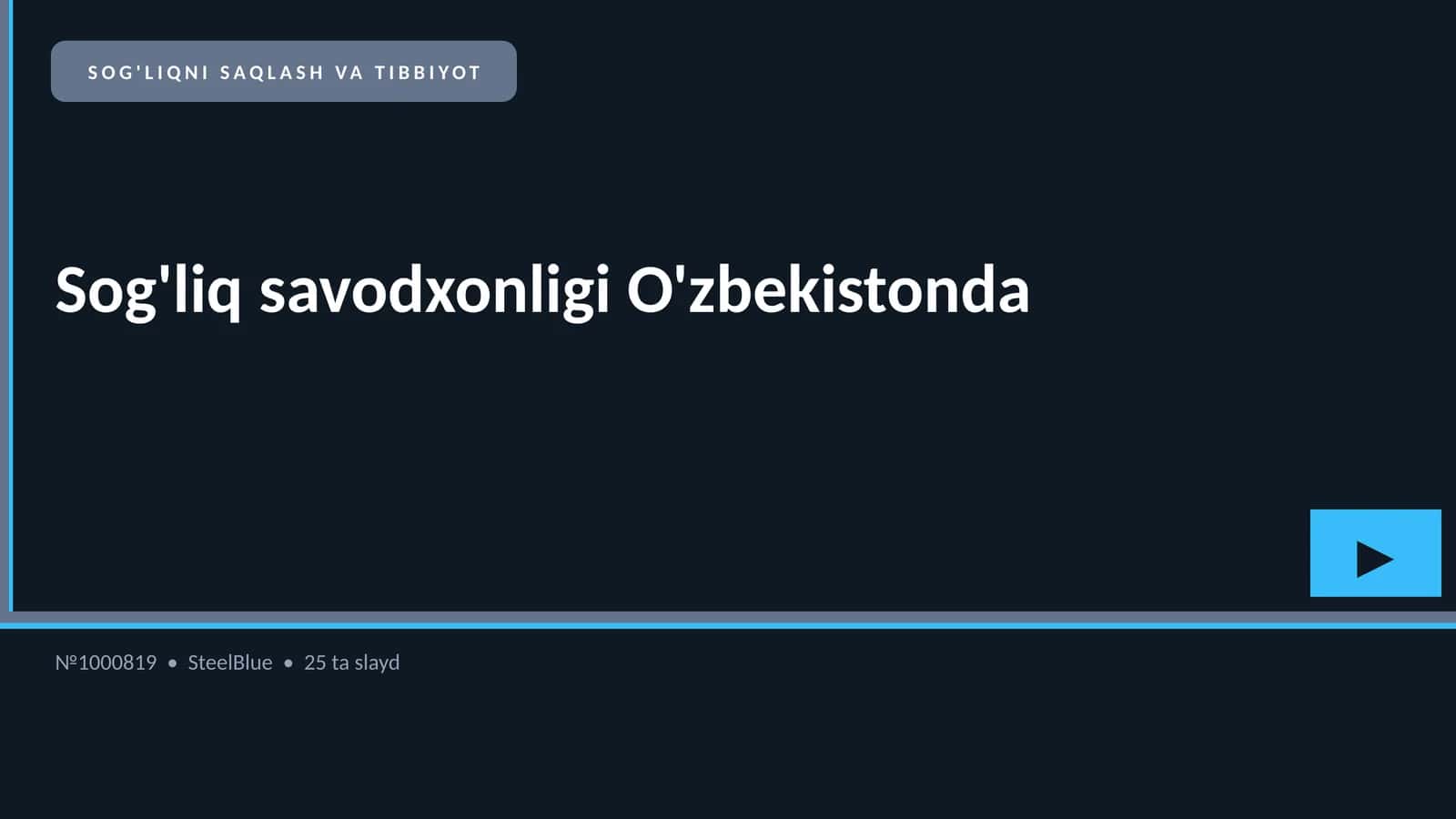 SOG'LIQNI SAQLASH VA TIBBIYOT 1