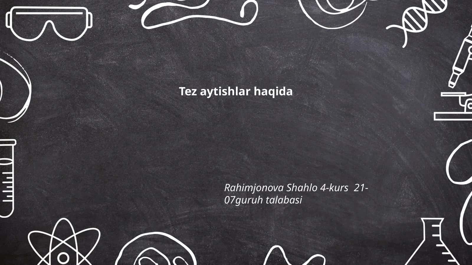 Tez aytishlar haqida 1