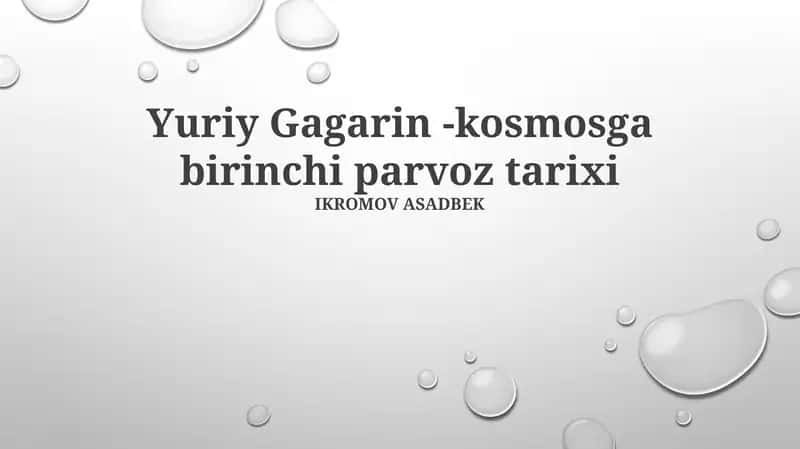 Yerga ma'lumot uzatish imkonini beruvchi Vostok-1 kosmik kemasining parvozi 1
