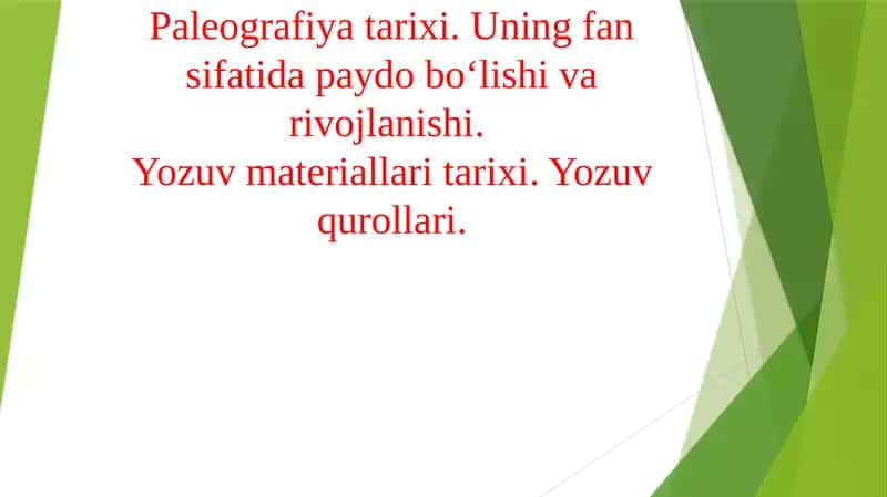Paleografiya tarixi 1