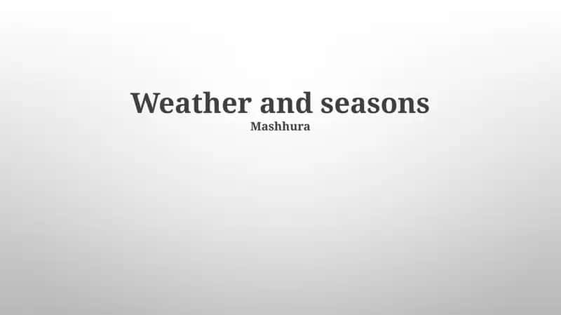 Weather and seasons 1